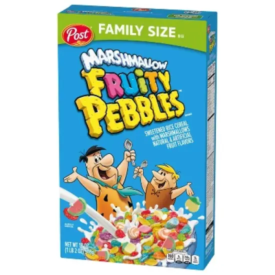 Post PEBBLES Fruity Pebbles with Marshmallows Family Size Breakfast Cereal - 18oz image {2}