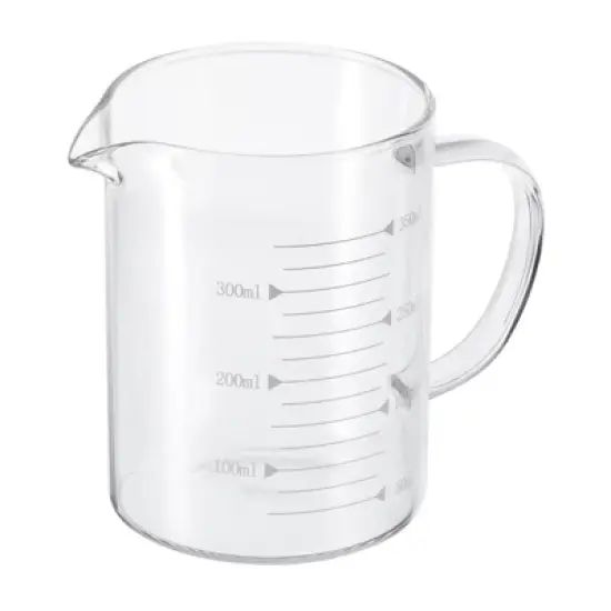 Unique Bargains 3.3 Borosilicate Glass V-Shaped Pour Spout Printed Scale Measuring Cup image {4}