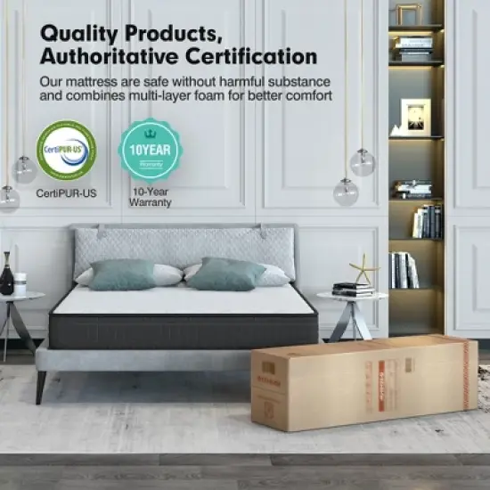 8'' Queen/Full/King Size Memory Foam Bed Mattress Medium Firm Breathable Pressure Relieve image {5}