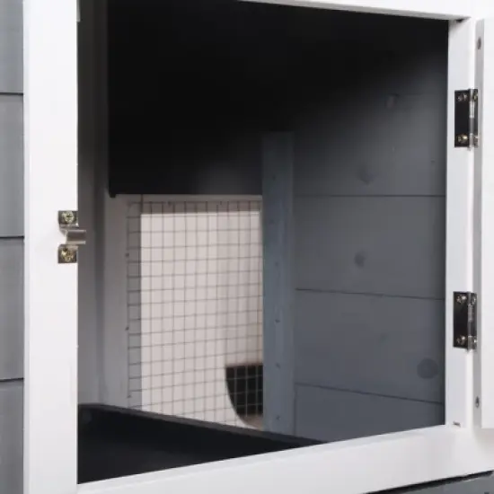 Gulches 37in H x 62in W x 20in D MeadowRun Rabbit Hutch Gray 1 Pack Bunny Guinea Pig Cage Livestock Supplies Product type image {4}