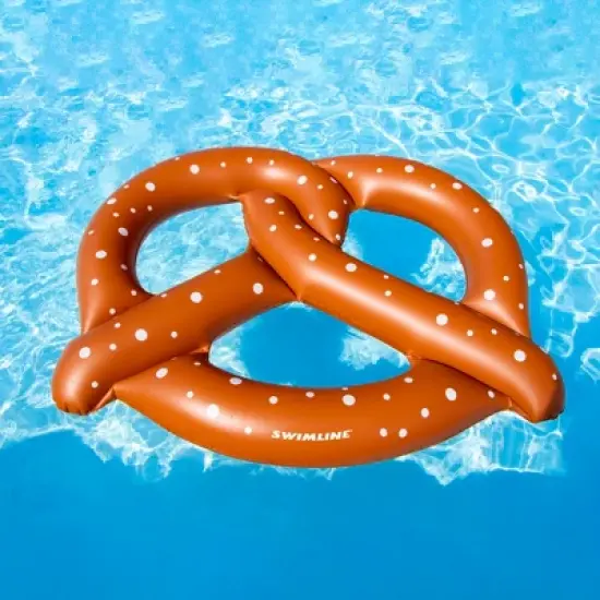Swimline 60" Inflatable Giant Pretzel 3-Person Swimming Pool Float - Brown/White image {3}
