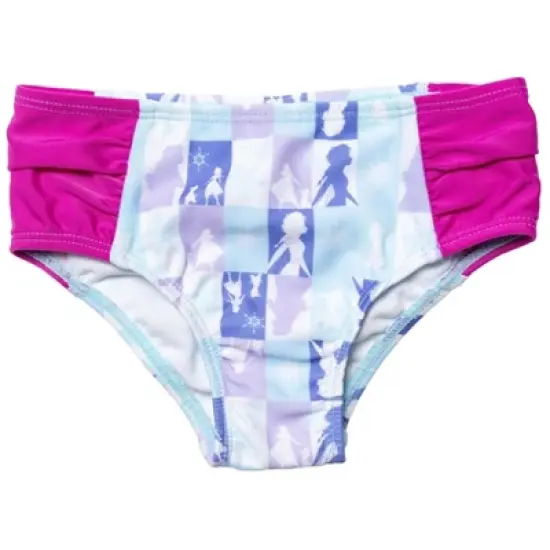 Disney Frozen Elsa Princess Anna Girls One Piece Bathing Suit Bikini Top Rash Guard Modest Swimsuit Skirt and Bottom 5 Set Toddler image {5}