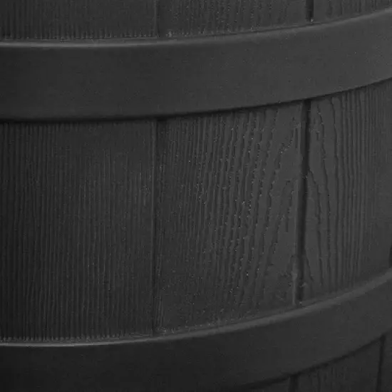 Good Ideas Rain Wizard 50 Gallon Plastic Outdoor Rain Barrel Water Storage Collector with Brass Spigot and Flat Back Design, Black image {2}