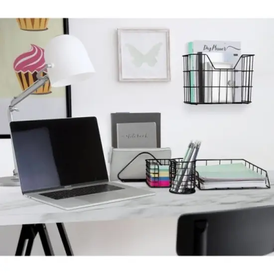 Sorbus Wire Metal 5 in 1 Desk Organizer Set - for Papers, Files, Writing Tools, and More image {1}