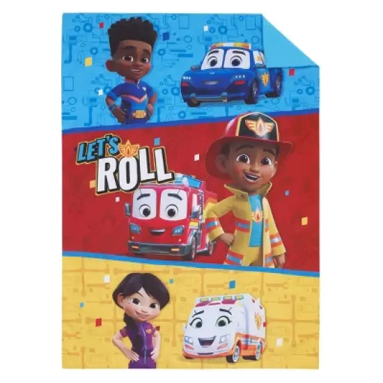 Disney Firebuds Let's Roll Red, Blue, and Yellow First Responders 4 Piece Toddler Bed Set image {1}
