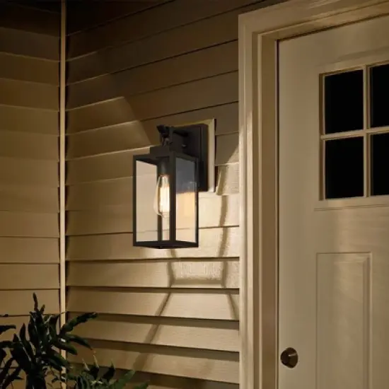 C Cattleya 1-Light Matte Black Dusk to Dawn Outdoor Wall Lantern Sconce image {2}