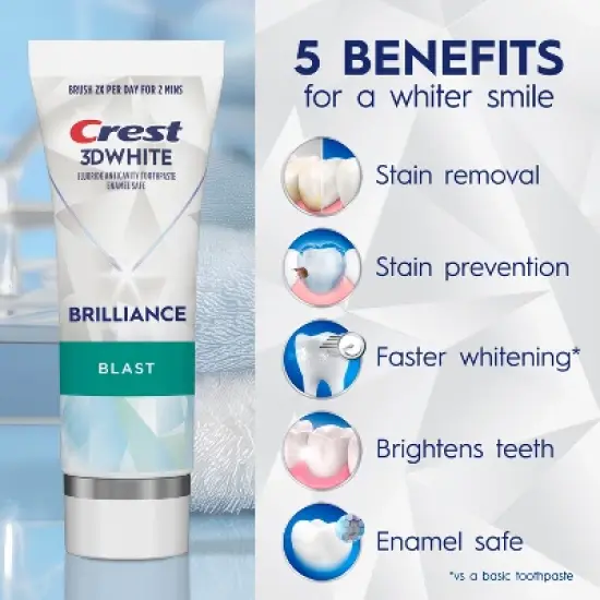 Crest 3D White Brilliance Blast Toothpaste - 4.6oz image {1}