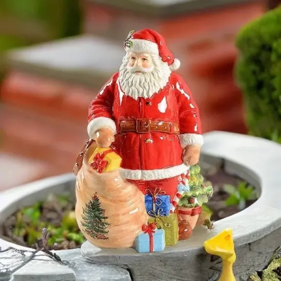 Spode Christmas Tree Santa Cookie Jar image {1}
