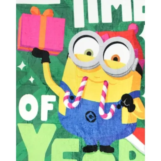 Despicable Me Minions Holiday Throw Blanket 46" x 60" Soft Fleece Throw Blanket image {1}
