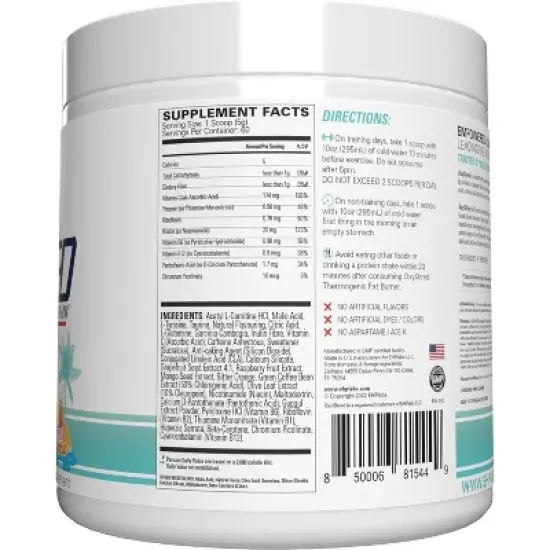 EHPlabs OxyShred Thermogenic Fat Burner - Pre-Workout Powder w/ L-Glutamine, L-Carnitine, Metabolism Booster, Weight Loss, Bahama Breeze, 60 Servings image {6}