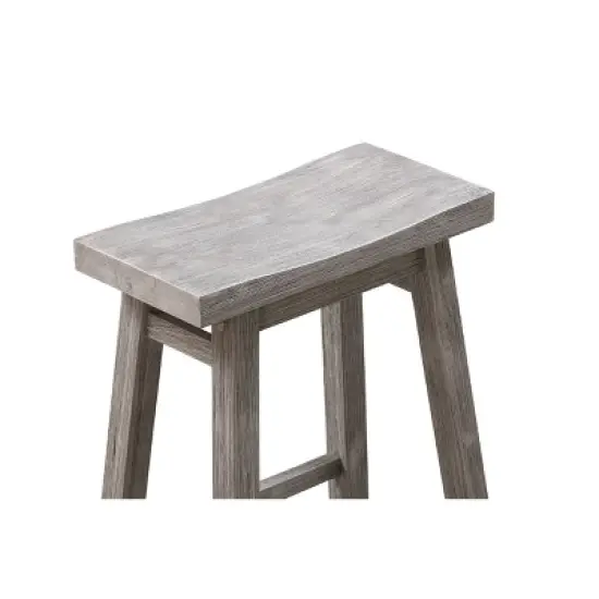 Set of 2 24" Sonoma Saddle Backless Counter Stools Storm Gray Finish - Boraam image {5}