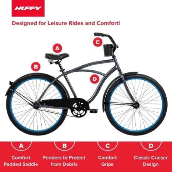 Huffy Good Vibrations Adult Cruiser Bike - 26" Wheels - Storm Gray image {11}