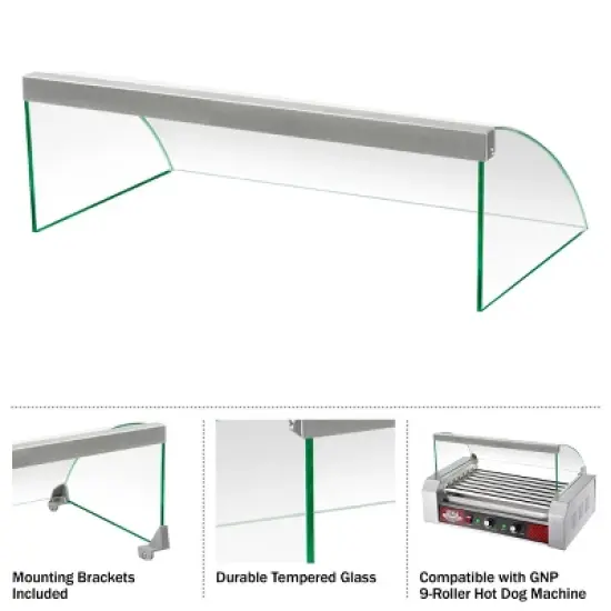 Great Northern Popcorn 7 Roller Hot Dog Machine Clear Cover - Tempered Glass Sneeze Guard image {1}