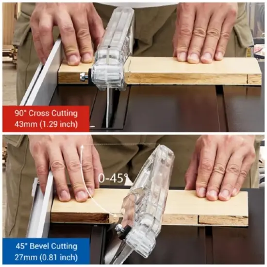 Portable Table Saw 8-inch for Jobsite - 6.7-Amp Copper Motor, 3576RPM, 24T Blade, Compact with Sliding Miter Gauge for DIY Woodworking image {1}