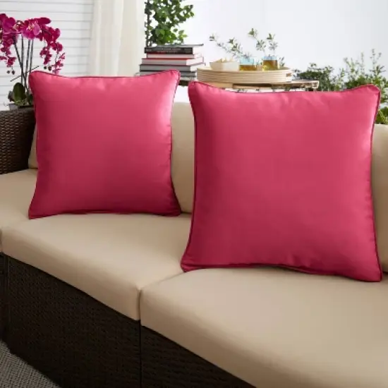 2pk Sunbrella Outdoor Throw Pillows Pink image {1}