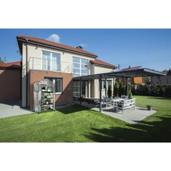 Nature Spring Greenhouse With 4 Shelves, PVC Cover, and Removable Locking Wheels - 19.3" x 63.3" image {2}