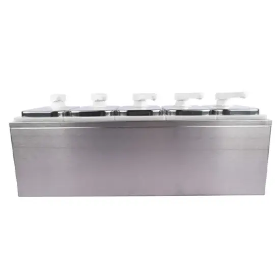 Slickblue Countertop Sauce Dispenser, Easy Pump with Rotating Nozzle, 2L to 10L Options, Stainless Steel, Silver image {1}