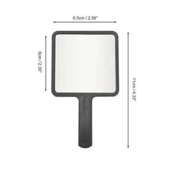 Unique Bargains Delicate Square Handheld Mirror 2 Pcs image {1}