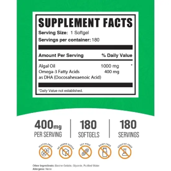 BulkSupplements Algal Oil Softgels - Omega-3 image {1}