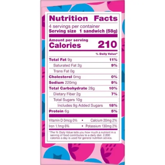 Smucker's Uncrustables Frozen Peanut Butter & Mixed Berry Spread Sandwich - 8oz/4ct image {5}