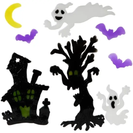 Northlight Set of 4 Double Sided Halloween Gel Window Clings image {6}