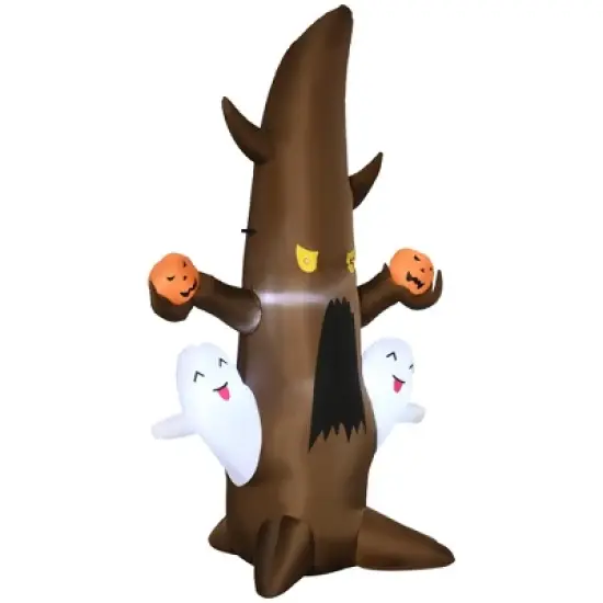 Outsunny 5' Halloween Inflatables Outdoor Decorations Ghost Tree with Pumpkins, Blow-Up LED Yard Decor Indoor Outdoor for Garden, Lawn, Party, Holiday image {3}