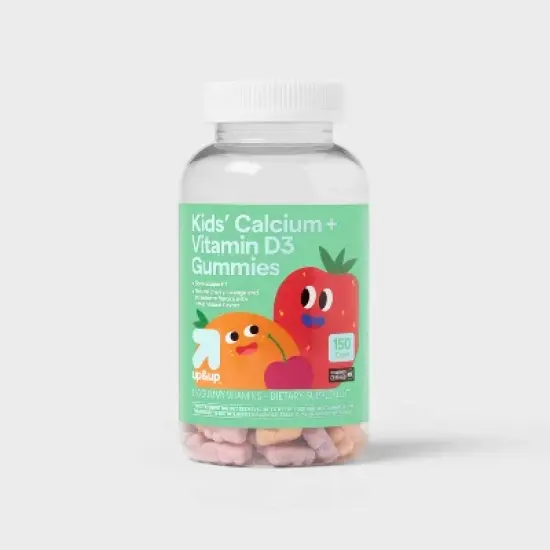 Kids' Calcium + Vitamin D3 Gummies - Black Cherry, Orange & Strawberry - 150ct - up&up&trade; image {4}