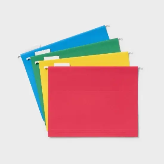 20ct Hanging File Folders Letter Size Multicolor - up&up&trade;: Paperboard Core, Non-Pronged, 12 Sheet Capacity image {3}