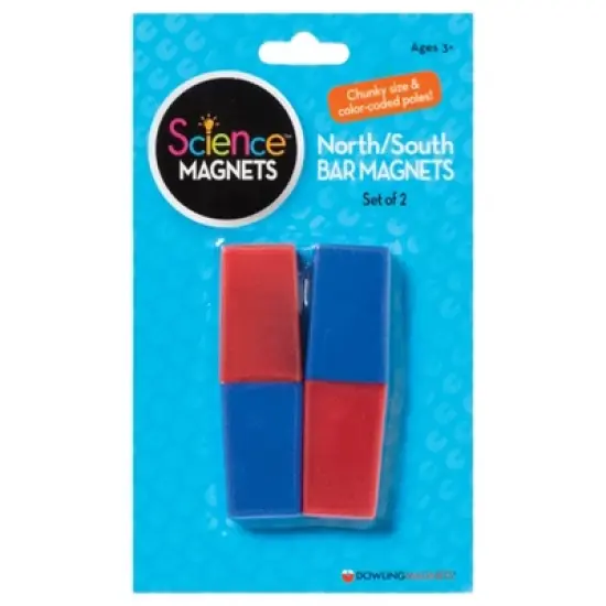 Dowling Magnets North/South Bar Magnets, 3", Red/Blue Poles, Pack of 2 image {3}
