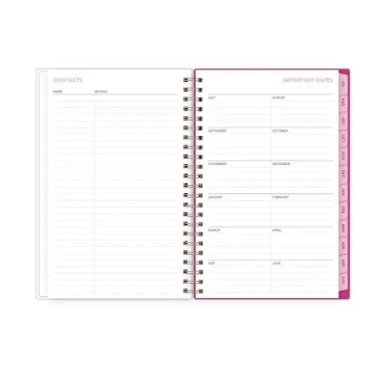 Blue Sky 5"x8" 2025-2026 Travel Write Draw Wirebound Weekly/Monthly Planner Clear Cover Pom Pink image {8}