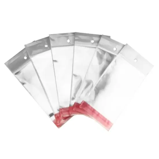 UOFFICE Pack of 1,000 Clear Resealable Cellophane Bags 3.1" x 4.7" with Hanging Header image {6}
