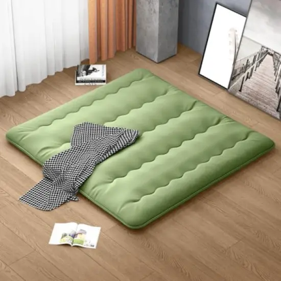 Costway Twin/Full/Queen/King Futon Mattress Japanese Floor Sleeping Pad Washable Cover Carry Bag Green image {1}