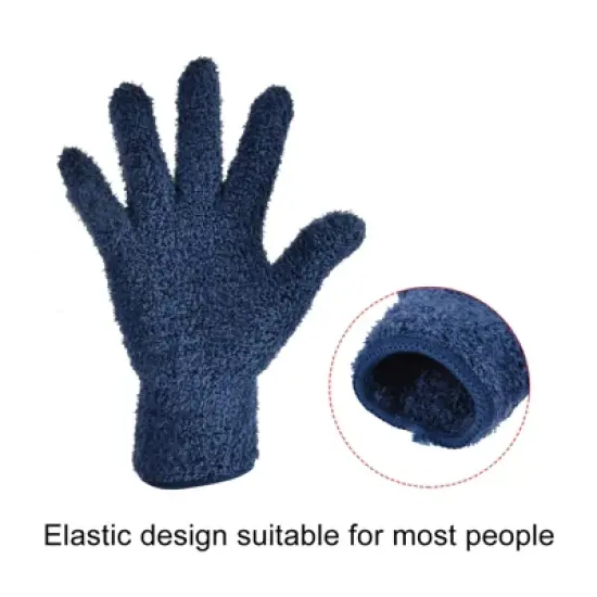 Unique Bargains Dusting Cleaning Gloves Microfiber Mittens for Plant Blinds Lamp Window image {4}