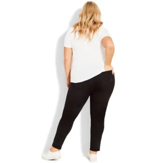 Women's Plus Size Butter Denim Skinny Jean Black - tall | AVENUE image {2}