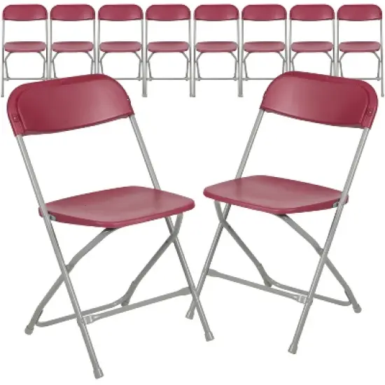 Flash Furniture Hercules&trade; Series Plastic Folding Chair - 10 Pack 650LB Weight Capacity image {16}