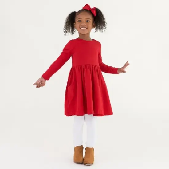 RuffleButts Baby Girls Long Sleeve Twirl Dress image {2}