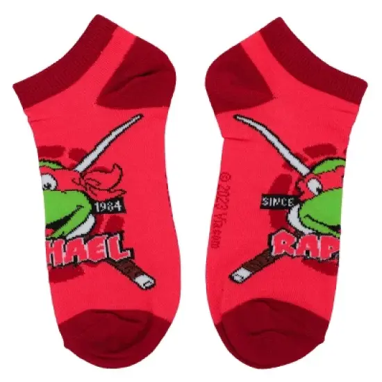 TMNT Retro Cartoon Turtle Team 5-Pack Women's Ankle Socks image {1}
