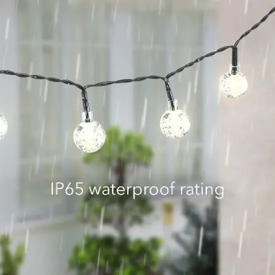 Dartwood 39 ft Solar Crystal Ball String Lights - Solar Outdoor Lights - LED Light Bulbs for Your Home, Yard, or Garden (6 Pack) image {4}