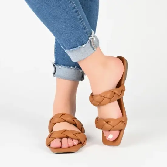 Journee Collection Womens Arietta Slide Low Block Heel Sandals image {8}