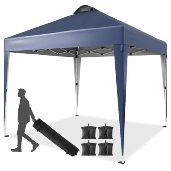 10 x 10 FT Pop Up Canopy Tent, Commercial Portable Canopy with Wheeled Carry Bag, Waterproof Party Tent for Patio, Garden image {8}