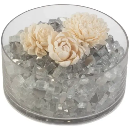 Home-Complete 10.47 lbs .5" Reflective Crushed Rock Fire Glass Clear image {6}