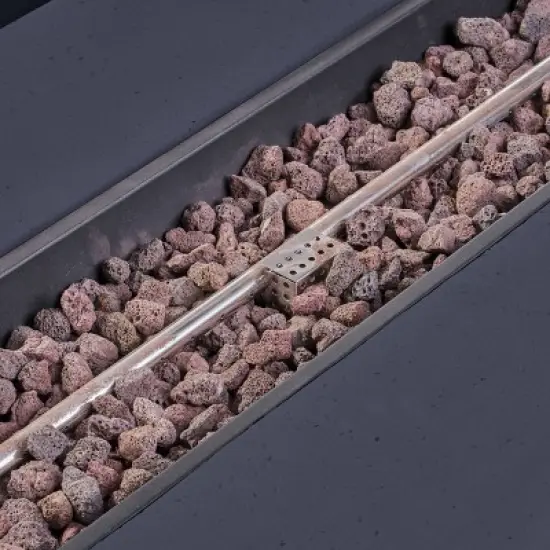 Cape Coral 3pc Aluminum and Rectangular MGO Fire Table Set - Gray - Christopher Knight Home image {4}