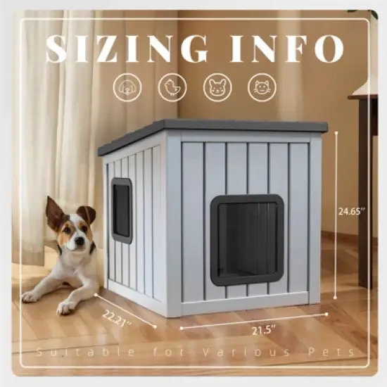 Decksplore Pet House Indoor Outdoor Use Easy to Clean Durable Slanted Top image {8}