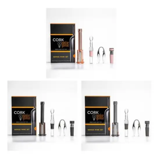 Cork Genius Wine Opener Set 4 Piece Set Wine Accessories Air Pump Bottle Opener,Bottle-Top Aerator,Wine Foil Cutter Vacuum Seal Wine Stopper image {4}