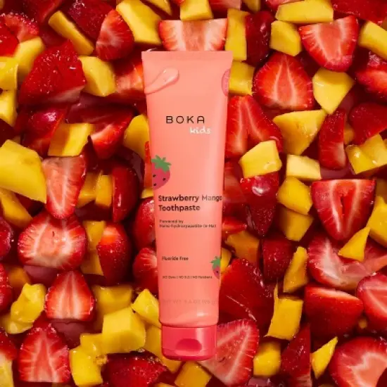 Boka Kids' Fluoride-Free Nano Hydroxyapatite Toothpaste - Strawberry Mango - 3.4oz image {1}