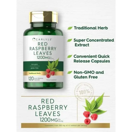 Carlyle Red Raspberry Leaf 1200mg | 120 Capsules image {2}