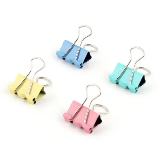 Unique Bargains Home Office File Paper Mini Metal Binder Clips 1.3x0.7x0.3 inches Pink Blue Green Yellow 40 Pcs image {4}
