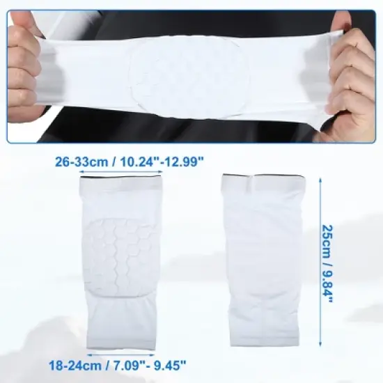 Unique Bargains 2pcs Elbow Brace Support Sleeve Elbow Pad Sleeve for Women Men White L Size image {1}