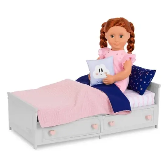 Our Generation Starry Slumbers Platform Bed Furniture Accessory Set for 18" Dolls image {1}