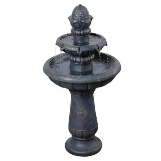 Teamson Home 39" 2-Tier Birdbath Water Fountain Antique Copper image {8}